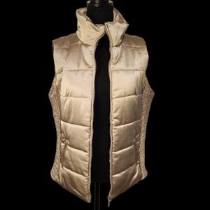 Liz Claiborne Puffer Vest - Silky Champagne Beige - Size Large (NWOT)